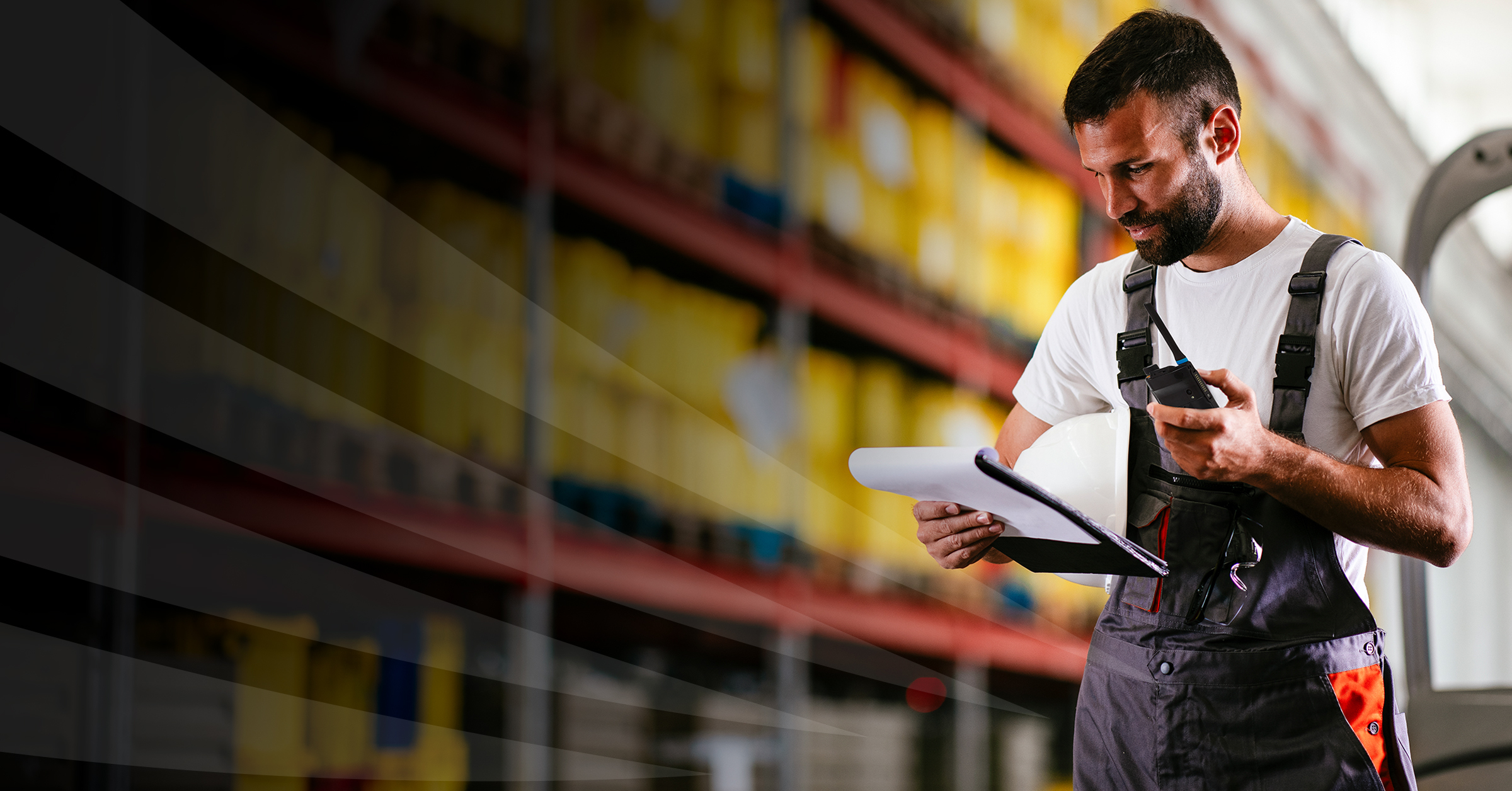 Two-way radios in a warehouse